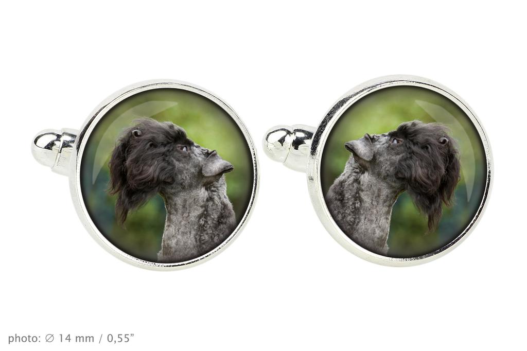 Kerry Blue Terrier, Irish Blue Terrier - cufflinks and tie with your photo, a suit decoration, men's jewelry from the Art-Dog brand.