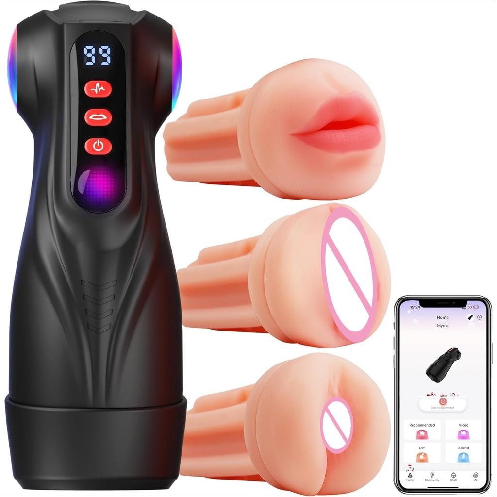 Male Masturbator Toys Automatic Masturbation Cup For Men Deep Throat Realistic Oral Vagina Blowjob Heating Vibrating Sex Machine