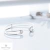 Silver 925 June Birthstone Safety Pin Shaped Bracelet Pearl Safety Pin B