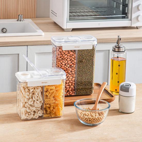 Contenitore per cereali multi-scomparto Barattolo per la conservazione con coperchio Buona tenuta Zucchero Cereali