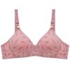 Foreign Trade Printed Bra Cover Gathers Without Steel Ring Thin Cup Middle-aged and Elderly Models In Stock