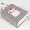 Portable Photo Album Linen Cover Picture with Front Window 100 Photos Durable 4x6 Slip-in Book for Wedding Vacation Family Baby Pictures