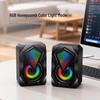 USB Wired Multimedia Desktop Speakers with Subwoofer - Colorful, Mini Stereo Sound for Home Computers