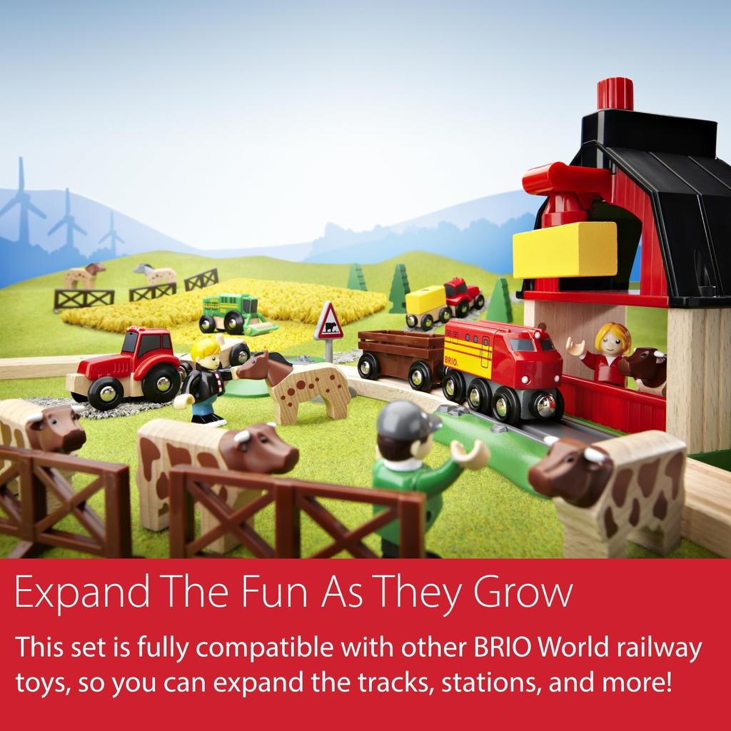 BRIO Farm Train 33404 Wooden Electric Gift (Ages 3+) [Toy, Toy, Train, Locomotive, Vehicle, Vehicle, (Birthday/Christmas)]
