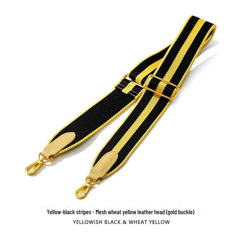 F-97 Color Block Stripe Wide Canvas Shoulder Strap for Bag Modification