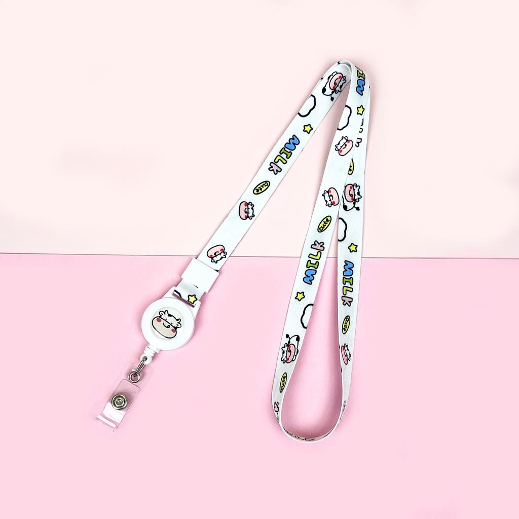 Cartoon Teleskopische Leichtziehbare Schnalle Lanyard Studenten Anti-Verlust Kartenhalter Halsband Langes Seil Arbeits Namensschild Namensschild Lanyard