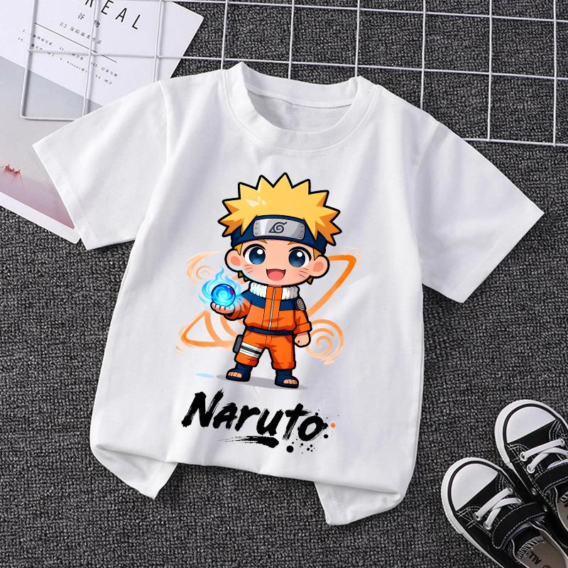 NARUTO Round Neck Tshirts for Boys Girls Anime Cartoon Cute Printed Shortsleeved Top Children Summer Fashion Tshirt Gifts