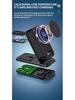 Foldable Multi-Functional Wireless Charging Stand with Built-in Cable - 15W Four-in-One Fast Charger for Mobile Phones