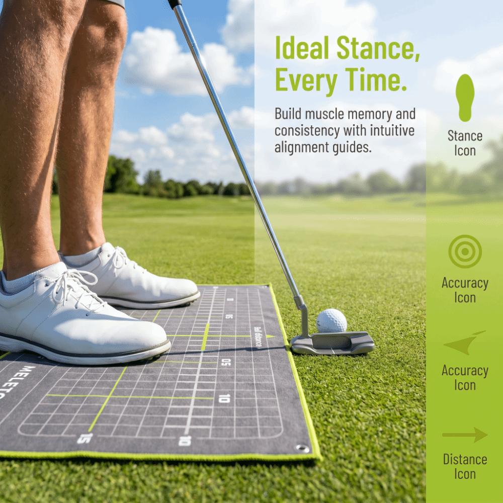 Foldable Putting Practice Mat Microfiber Golf Club Towel Golf Practice Aid Indoor Outdoor Practice