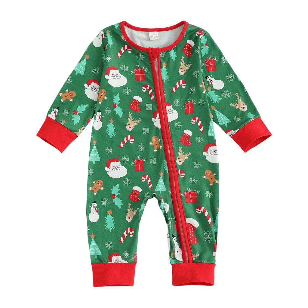 Autumn Baby Romper: Christmas Zipper Long-Sleeve Suit for Crawling & Outings