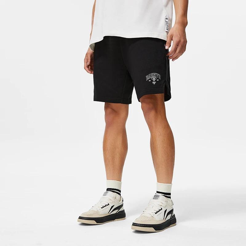 Li-Ning Badfive Letter Print Straight Leg Sports Basketball Pants Men Bottoms Black AKST517-2