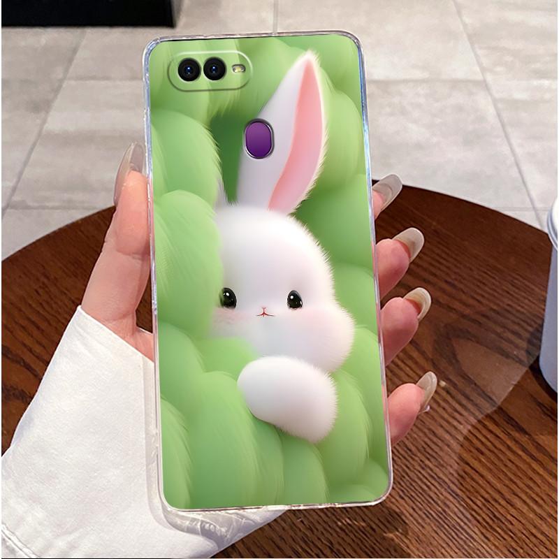 For Oppo A5s AX5s Case CPH1909 Clear Luxury Cute Love Heart Rabbit Funny Soft TPU Casing For Oppo A12 Phone Case CPH2083 CPH2077