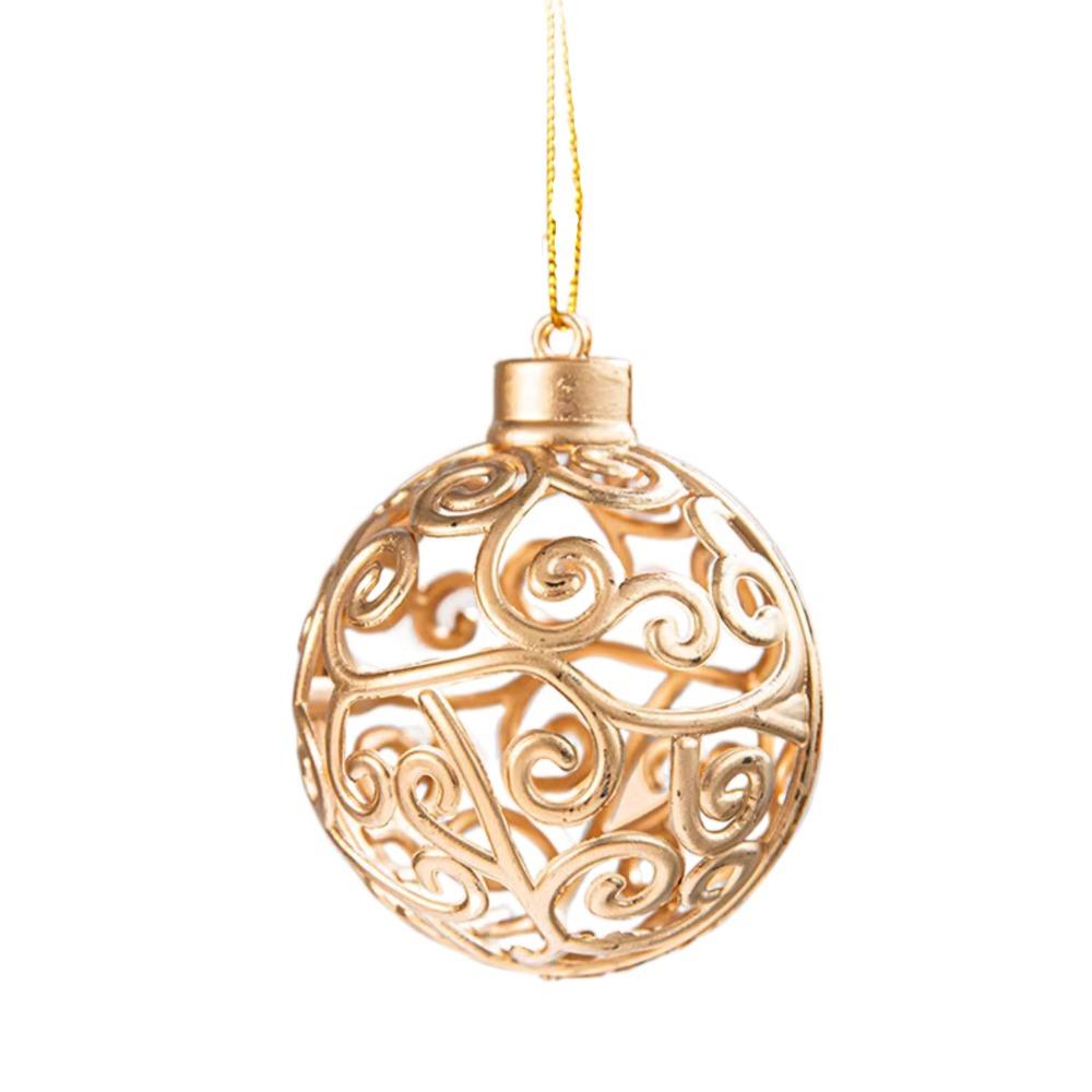 4/8pcs Golden Hollow Five Pointed Star Pendant Creative Waterproof Christmas Tree Pendant Delicate Christmas Ball Holiday