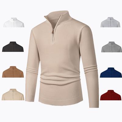 Sweater Men's Autumn Winter New Half-zipper Stretch Slim Base Shirt