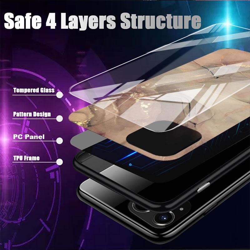 Tvrzené sklo s mramorovým vzorem pro Apple iPhone 13 Pro 11 14 12 7 8 Plus SE 2022 XR X XS Max 6 6S