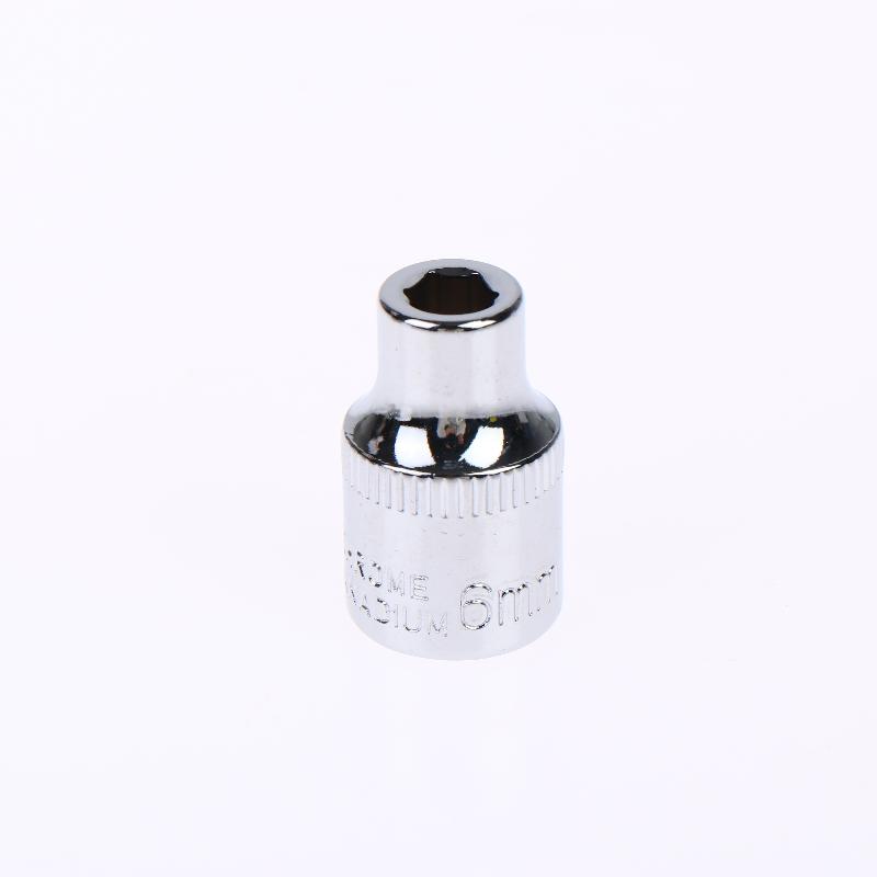 6-24Mm 3/8 Short Hex Socket Mirror Polished Chrome-Plated Steel Hex Socket Wrench Head For Auto Repair Home Tool