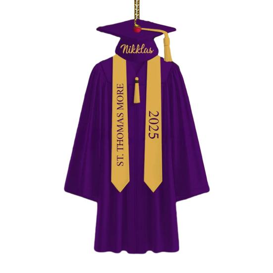 2D Personalized Graduation Ornaments Class of 2025 Graduation Gown Hanging Decoration Custom Name Year Acrylic Keepsake High School College Grad Gift