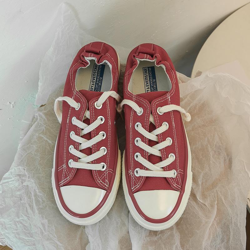 New student one-pedal lazy shoes board shoes retro canvas shoes 116