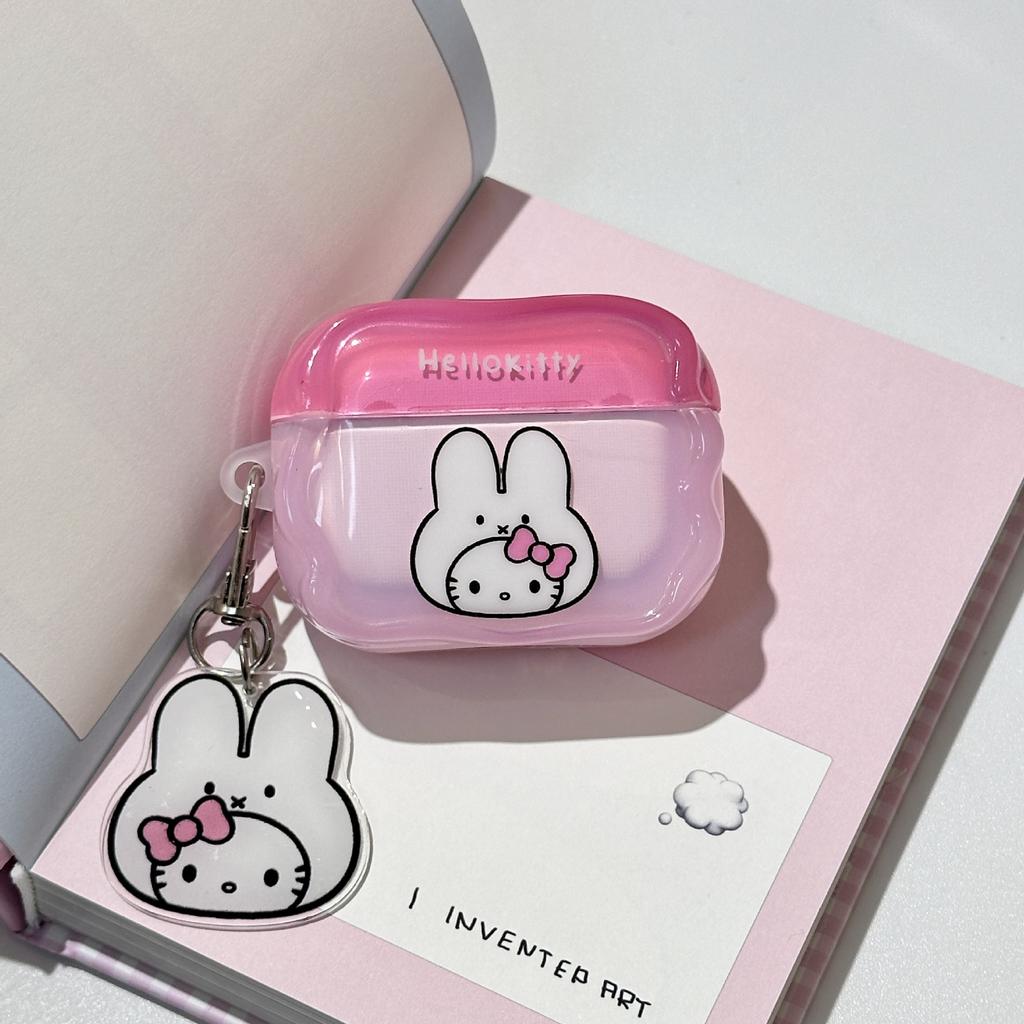 Ins Cute KT Cat Rabbit Airpodspro1 Silicone Protective Cover New 1st Generation Earphone Cover 1/1st Generation Pendant