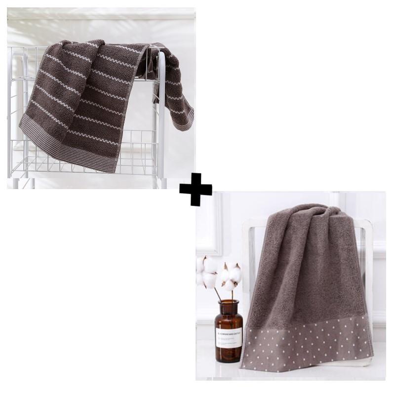 2Pcs Bathroom Cotton Towels Set 35x75cm 70x140cm Brown White Blue Hand Face Bath Towel Soft Gift Absorbent Sport Towel