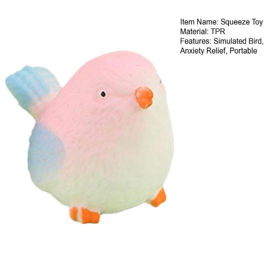 Simulated Bird Squeeze Toy Anxiety Relief Sparrow Sensory Fidget Toy Slow Rising Office Workers Relaxation Stress Ball