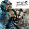 Teal and Gray Marble Shower Curtain Abstract Turquoise Gold Shower Curta for Bathroom Decor, Waterproof Cloth Fabric with Hooks 70 X 72 Inch
