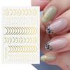 1set 3D Simple Lines Nail Stickers Rose Gold Metal Stripe Letters Decals Curve Gel Nails Art Sliders Polish Manicure Decor