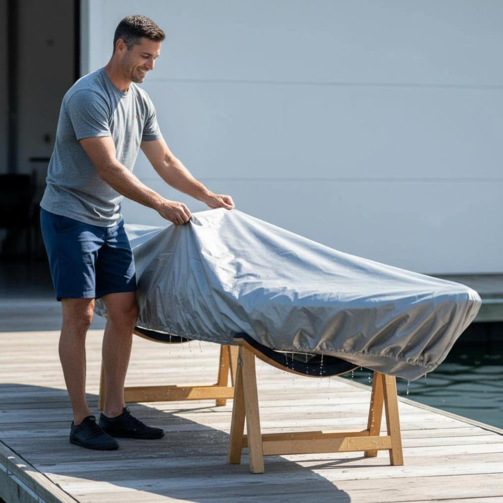 Waterproof Kayak Cover Sunproof Gray All-Encompassing Weather Protection