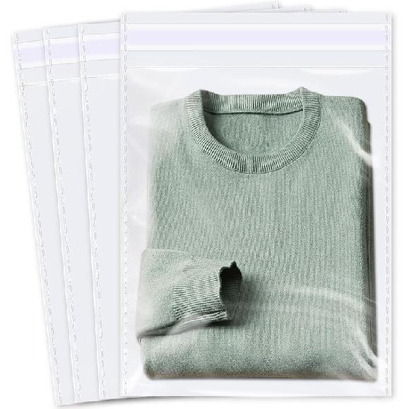 iMailer - 100 Pcs -12" X 18" Clear Plastic Cellophane Bags-Resealable Self Sealing Cello Poly Bags for Prints, Photos, Documents, Clothing, T-Shirt
