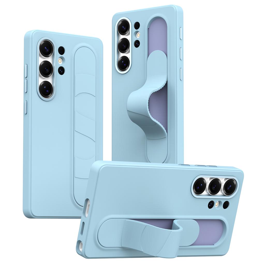 For Samsung Galaxy S23 Ultra Case Smart Key Invisible Wristband Kickstand PC+Silicone Phone Cover