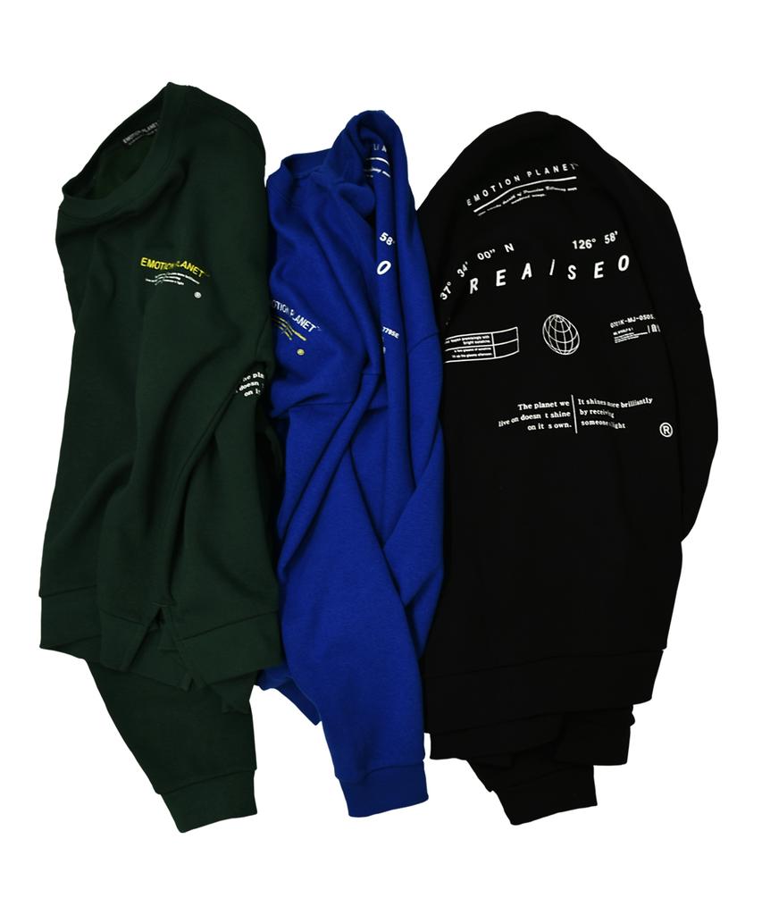 EMOTION PLANET In The Area Brushed Fleece Sweatshirt (Blue)