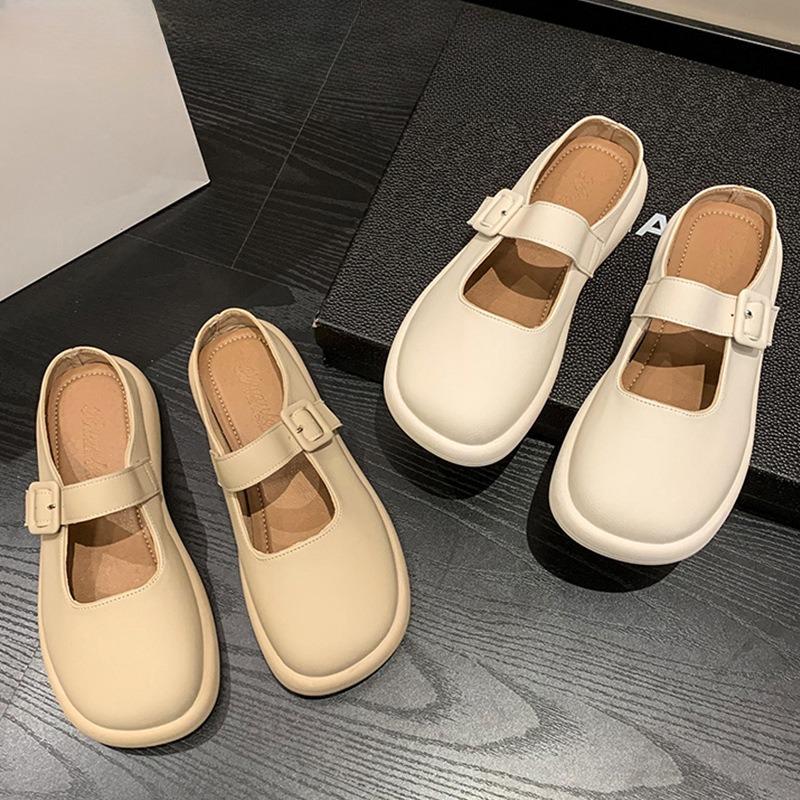 

Baotou Half-slipper Thick-soled Sandals New Style Shoes Soft-soled Lazy Shoes 40 абрикосовий