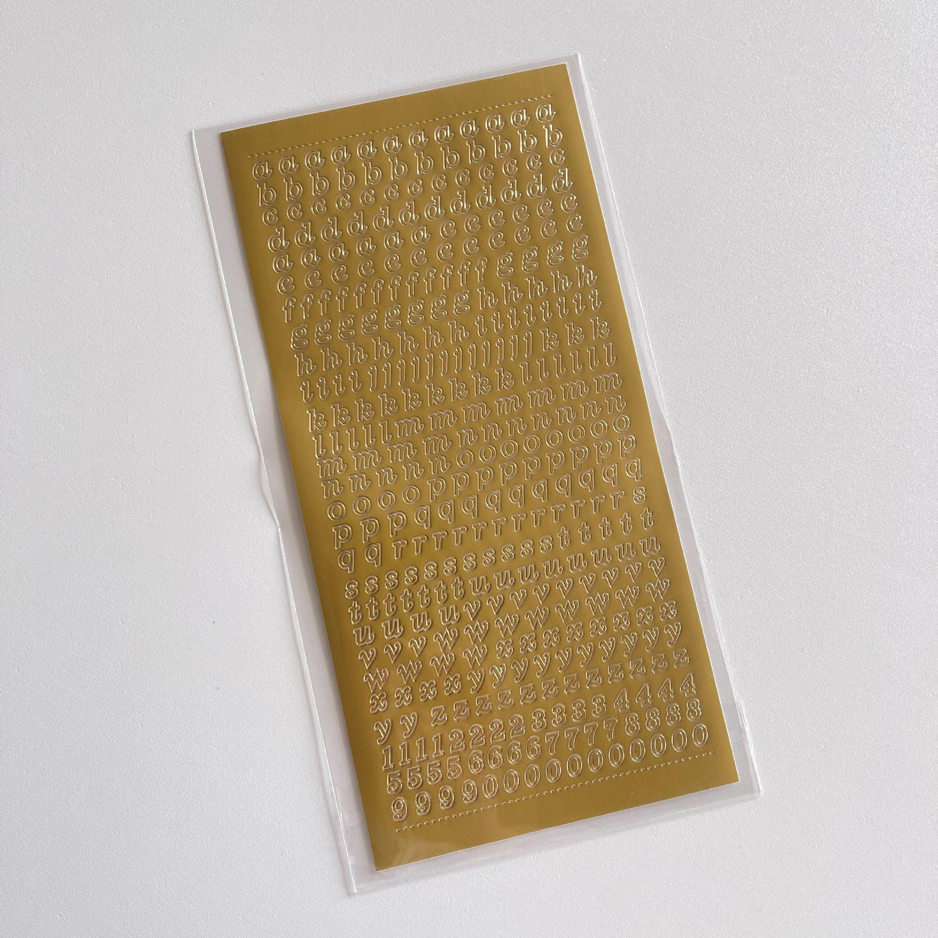 

1pcs Bronzing Gold Alphabet Letter Number Stickers For Diy Idol Photo Card Album Scrapbooking Diary Sticker Korean Stationery
