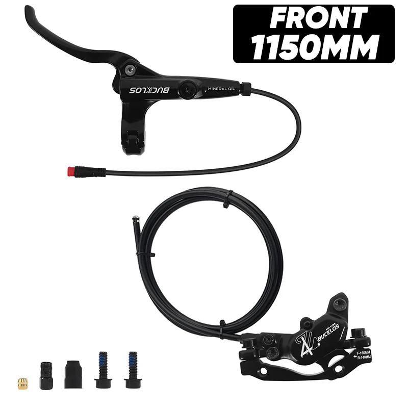 BUCKLOS 4-Pistons E-Bike Brake Power Off Electric Scooter Hydraulic Disc Brake 1150mm 1950mm MTB Bicycle Hydraulic Brake Parts