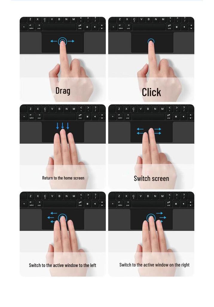 Compatible with Huawei MatePad Pro 12.2 / Air 12: Floating Magic Bluetooth Keyboard for Tablets