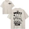 Cotton Vintage Washed Aperol Spritz Club Tshirt New Fashion Men Casual Retro Lemon Cool Oversize Loose Acid Wash Tee Shirt
