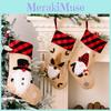 Colorful Christmas Stockings With Burlap Material And Cheerful Patchwork Santa Snowman Reindeer Design
