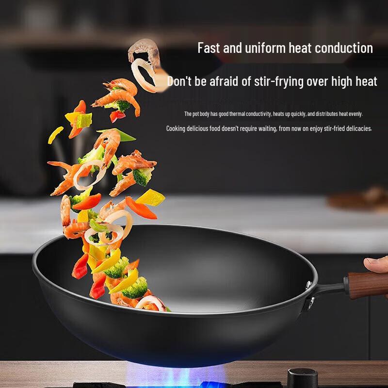 Kangbach Fine Iron Flat Bottom Stir-Fry Wok