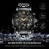 PINDOWS Men's Analog Quartz Watch with Day Date Display Stainless Steel Band Daily Water Resistance