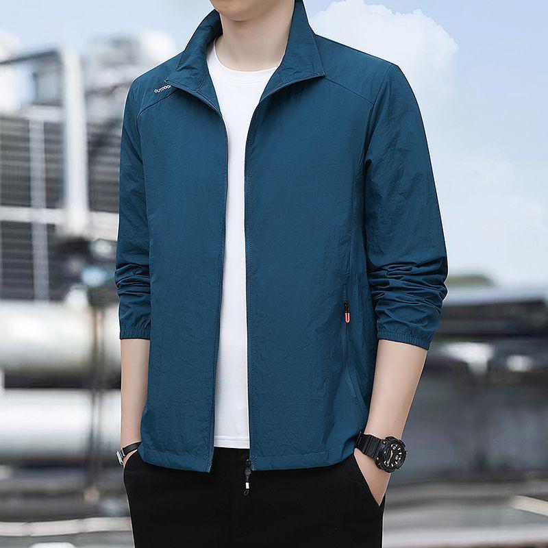 Men's Ultra-Thin Quick-Dry Sun Protection Windbreaker with Stand-Up Collar