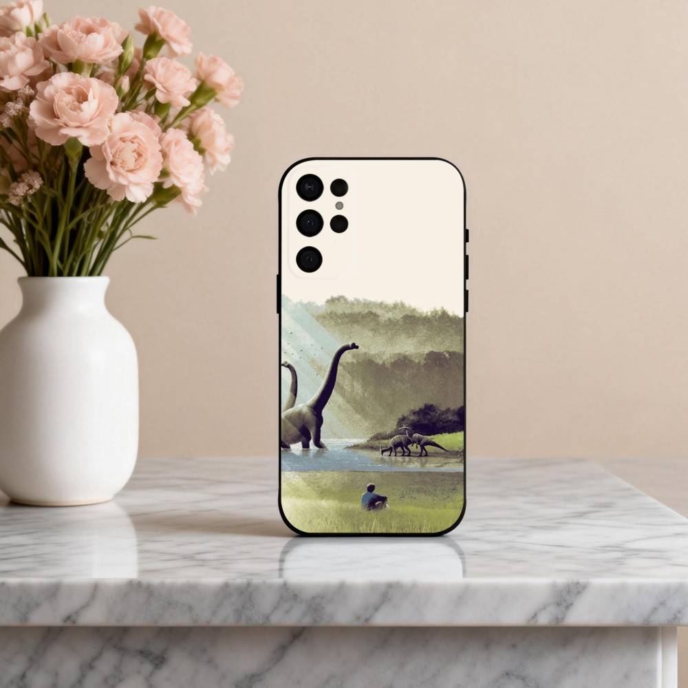 Cool D-Dinosaur Art  Phone Case For Samsung S25,24,23,22,30,21,10,9,Ultra,Plus,Lite,FE,4,5 G Soft Black Case