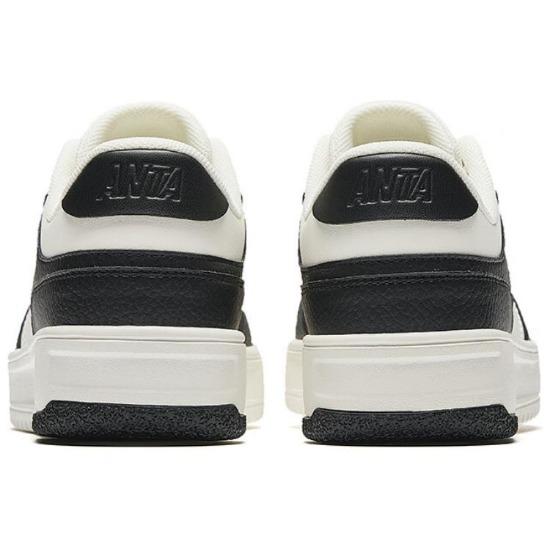 Anta Break Bamboo Color Block Versatile Non-Slip Durable Low-Top Skate Shoes Women Sneaker White Black 122518012-2