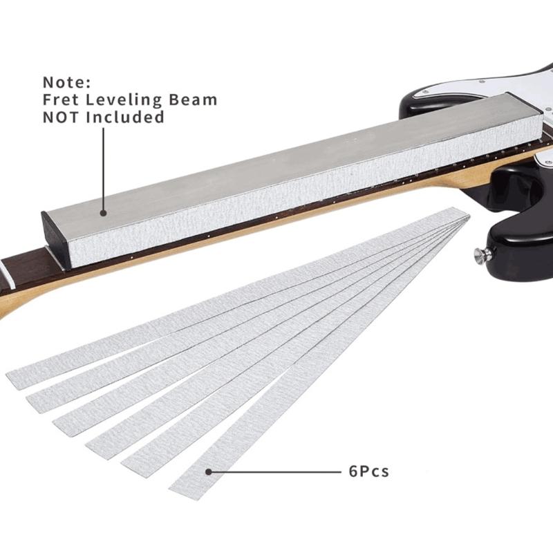 Guitar Neck Leveling Bar With Sandpaper Polishing Tools Guitar Neck Fret Beam Leveling Bar 120-1000 Grit Sanding Tool