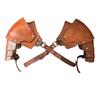 Medieval Shoulder Pauldron Knight Adjustable Brown Buckle Steampunk Shoulder Armors Cover Cape for Cosplay Party Men Costume