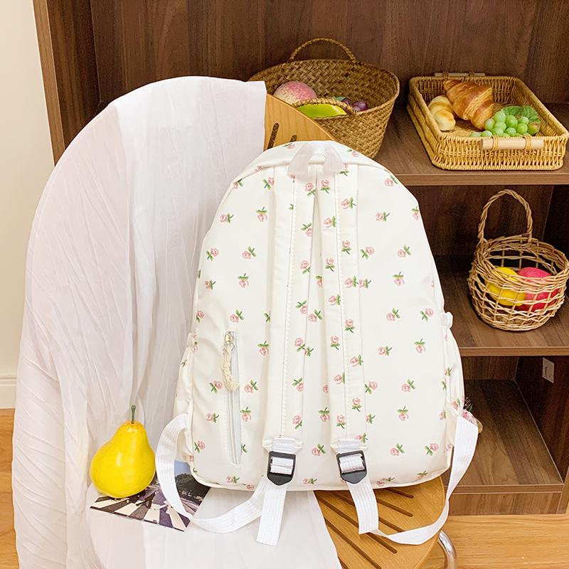 Dámský potištěný batoh - Nastavitelné ramenní popruhy, Studentská taška na knihy, Každodenní ležérní batoh na cestování, do školy, na dojíždění.