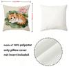 Cute Ginger Cat Lotus Flower Throw Pillow Covers Pattern Cushion Cover Suitable For Sofa Bedroom Car Pillow Cover