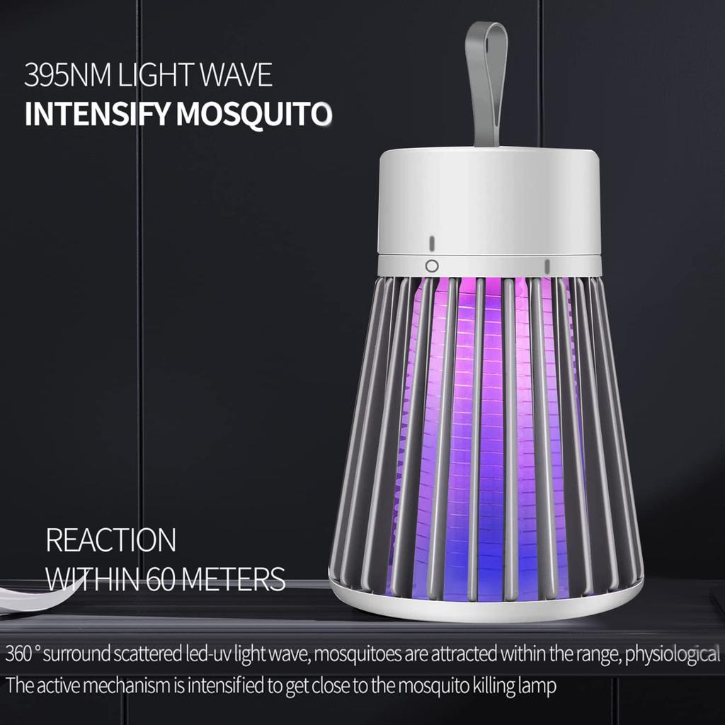 Electric Mosquito Lamp Portable Mosquitoes Trap with UV Ray & Electric Shock Technology Rechargeable