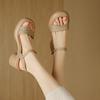 Retro Shoes Thick-soled Sponge Sandals New One-strap Chunky High Heels