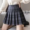 Falda Cuadros Tartán Harajuku Y2K Faldas Plisadas Cuadros Sexy Mini Faldas de Tenis Botón Lateral Faldas Cintura Alta Femenina