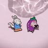 And Quirky Fun Dog Character Metal Badge Unique Eggplant Brooch For Trendy Fashion